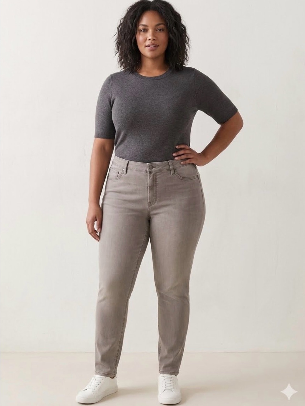 White‎ House Black Market The Skinny Ankle Jeans Grey Size 14